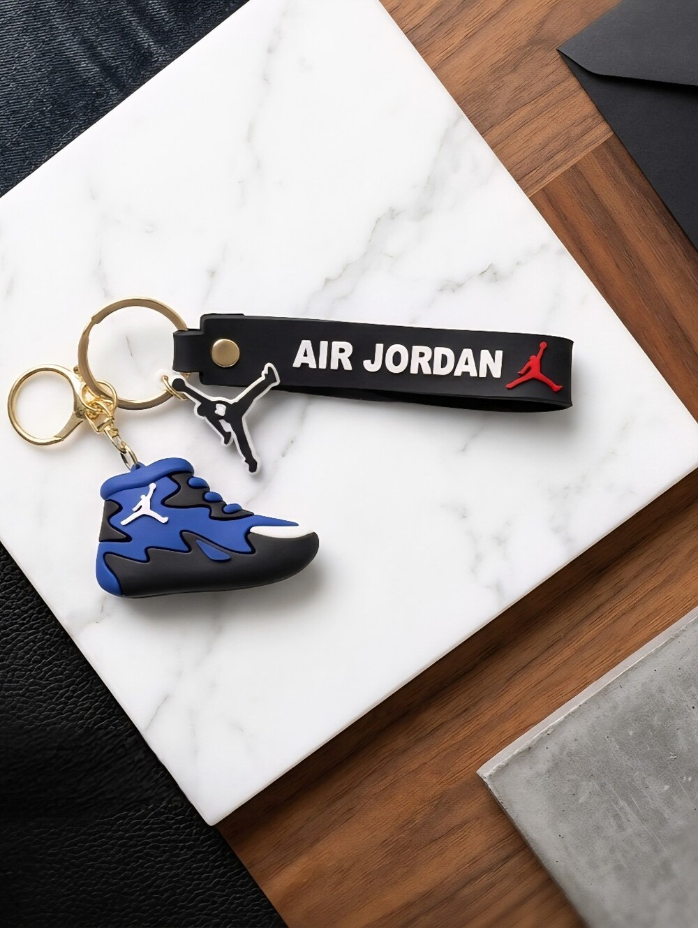 Jordan Black, Blue and Red Key & Sneaker Charm Keychain